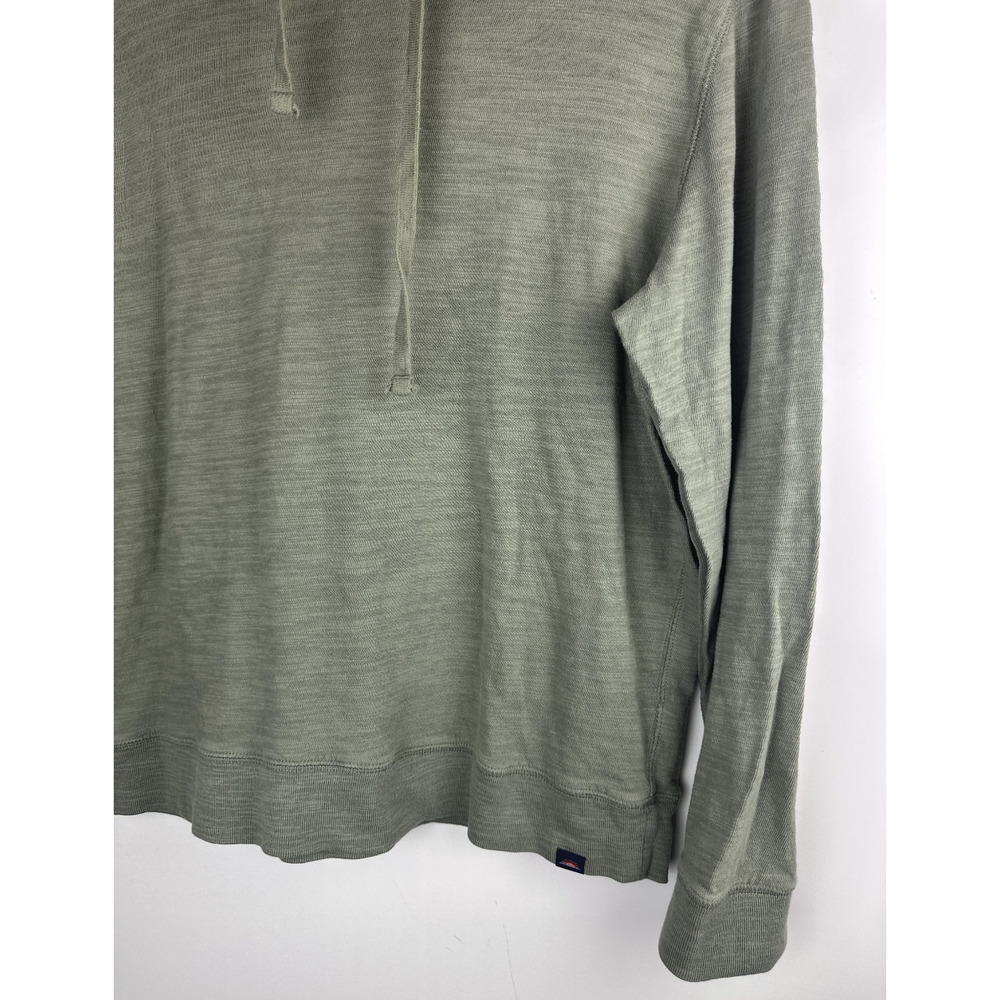Faherty Sunwashed Slub Hoodie Trail Olive Green Organic Cotton Pullover Men's L - Picture 6 of 12